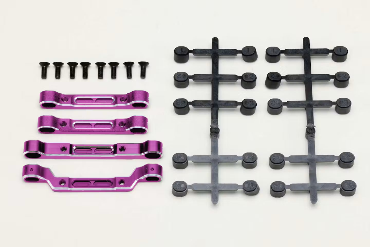 Yokomo Aluminium Adjustable Suspension Mount Set (for RD2.0) - Purple - RD-301ASP