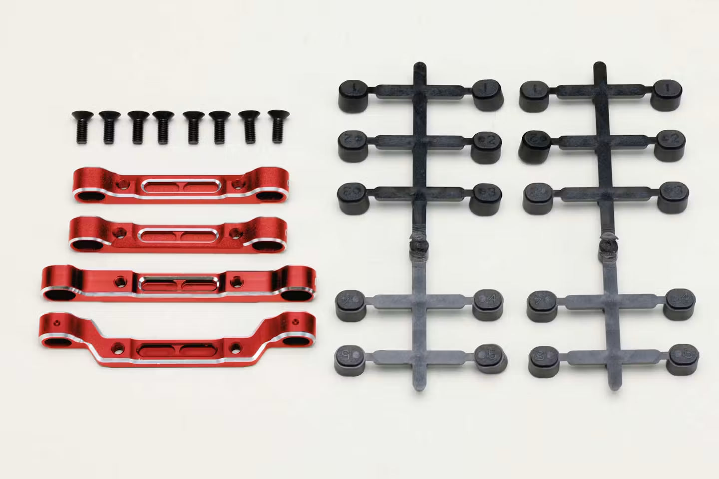 Yokomo Aluminium Adjustable Suspension Mount Set (for RD2.0) - Red - RD-301ASR