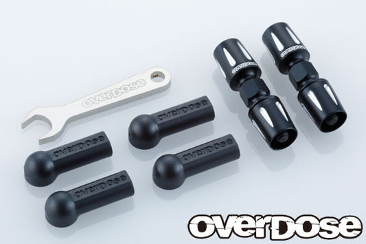 OVERDOSE Aluminum Pushrod Turn Buckle (For GALM series/Black) - OD2423b