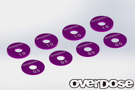 OVERDOSE Aluminum Wheel Spacer Set(Purple/0.5t x4pcs, 1.0t x4pcs) - OD2743b