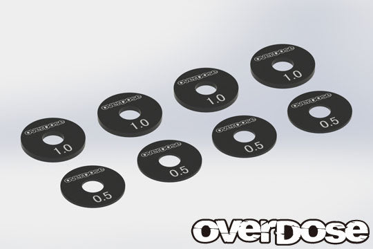 OVERDOSE Aluminum Wheel Spacer Set(Black/0.5t x4pcs, 1.0t x4pcs) - OD2745b