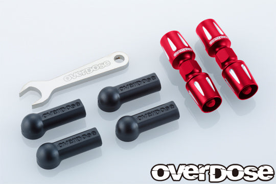 OVERDOSE Aluminum Pushrod Turn Buckle (For GALM series/Red) - OD3872