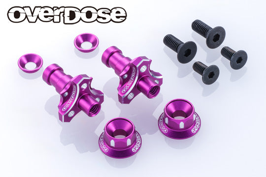 OVERDOSE Aluminum One Piece Axle Shaft Type-2 (For OD/RWD Front/5mm/Purple) - OD3983