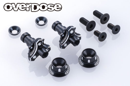 OVERDOSE Aluminum One Piece Axle Shaft Type-2 (For OD/RWD Front/5mm/Black) - OD3985