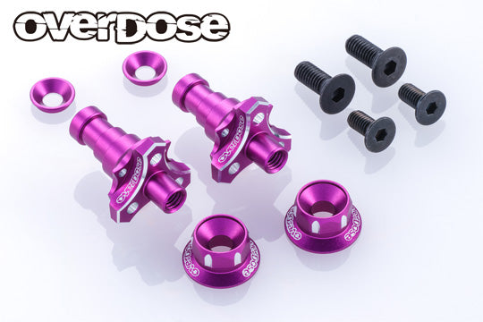 OVERDOSE Aluminum One Piece Axle Shaft Type-2 (For OD/RWD Front/7mm/Purple) - OD3986