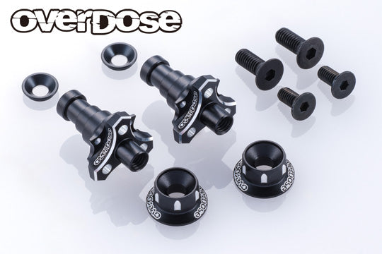 OVERDOSE Aluminum One Piece Axle Shaft Type-2 (For OD/RWD Front/7mm/Black) - OD3988