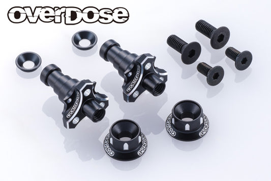OVERDOSE Aluminum One Piece Axle Shaft Type-2 (For OD/RWD Front/7mm/Black) - OD3988