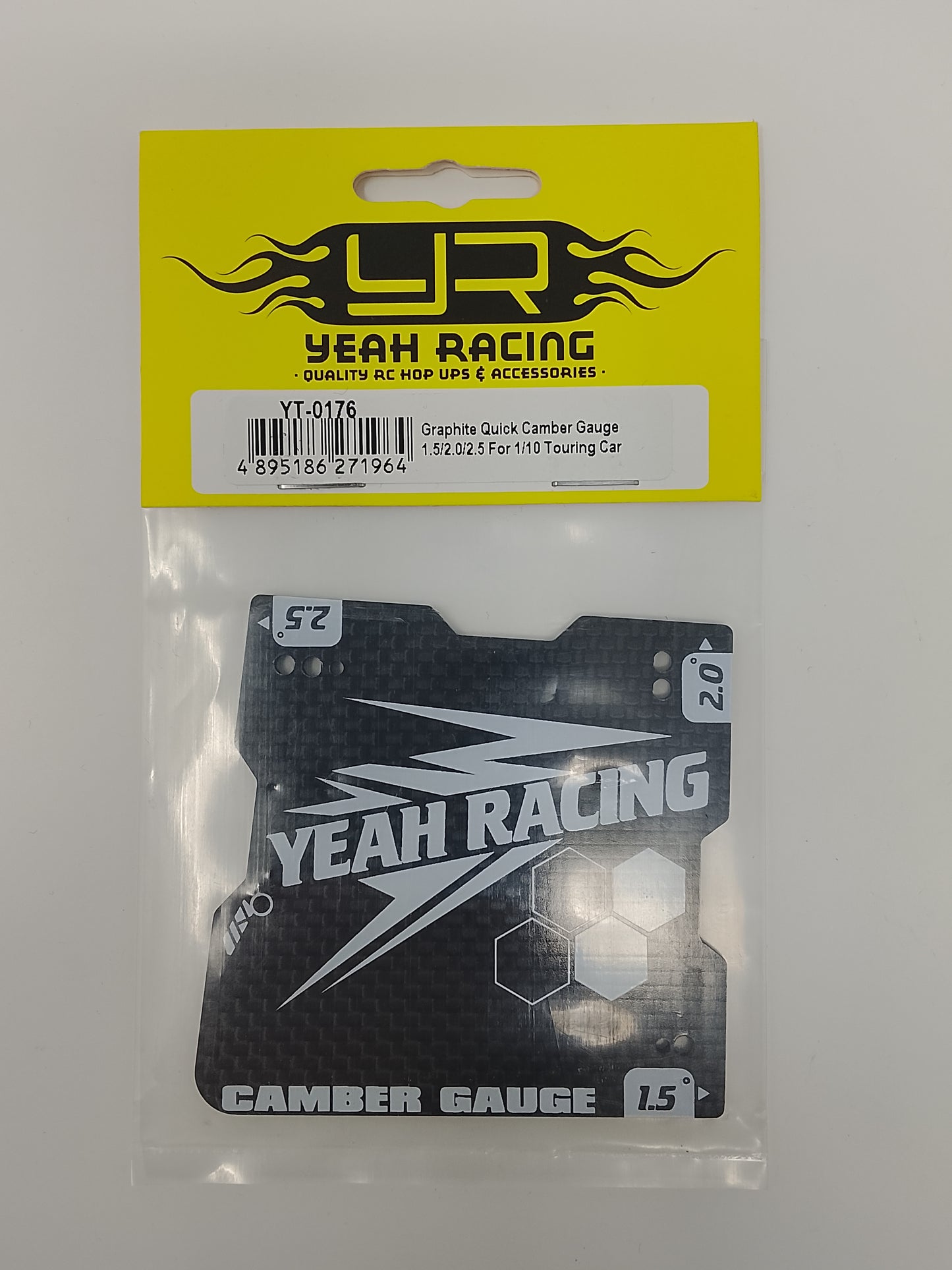 YEAH RACING Graphite Lightweight Camber Gauge 1.5, 2 and 2.5 Deg For 1/10 Touring Car M Chassis YT-0176