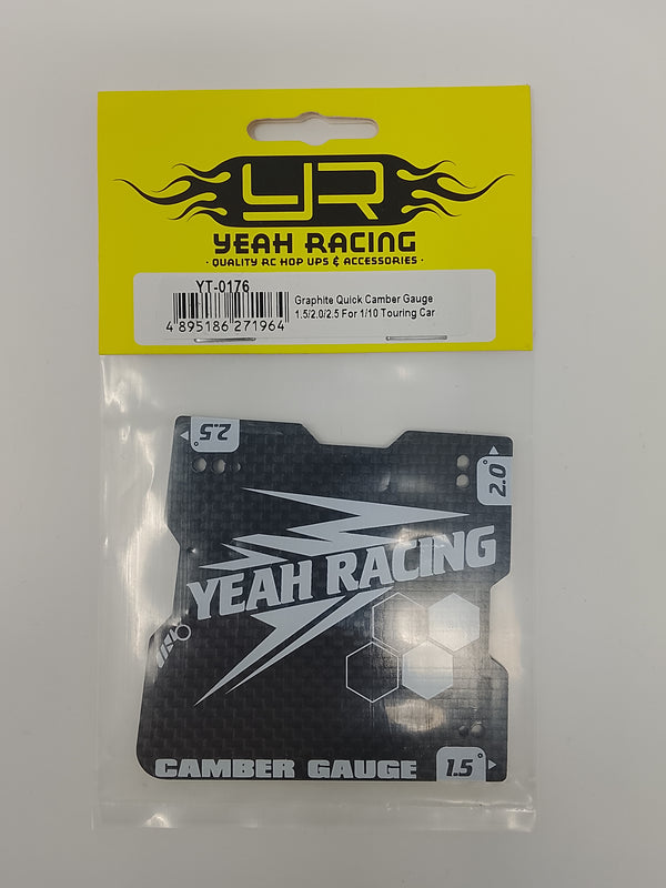 YEAH RACING Graphite Lightweight Camber Gauge 1.5, 2 and 2.5 Deg For 1/10 Touring Car M Chassis YT-0176