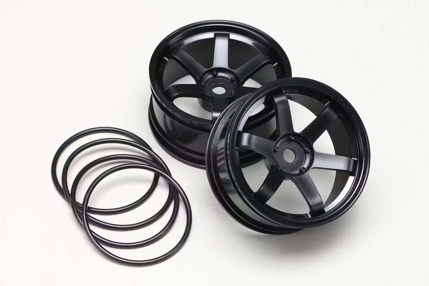 Yokomo Drift Wheel 6 Spoke offset 5mm - Black - TW-5313B5