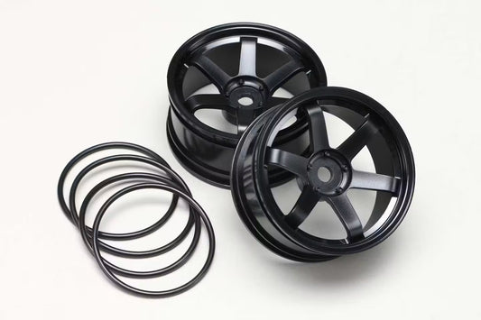 Yokomo Drift Wheel 6 Spoke offset 7mm - Black - TW-5313B7