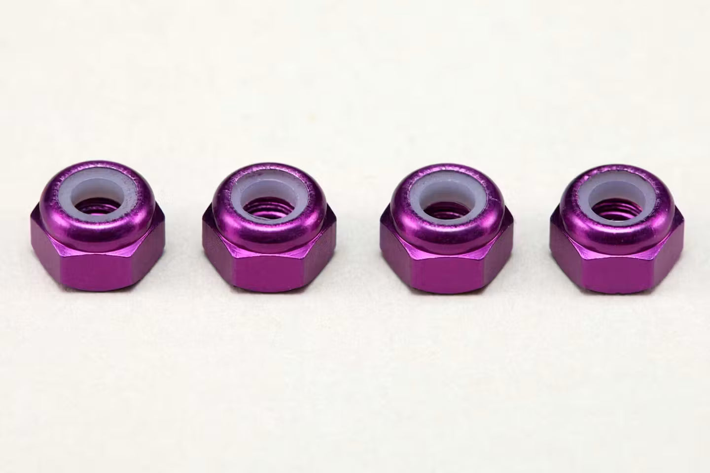 YOKOMO 3MM ALLOY NYLON LOCK NUTS - 4PCS - PURPLE - ZC-N3APU