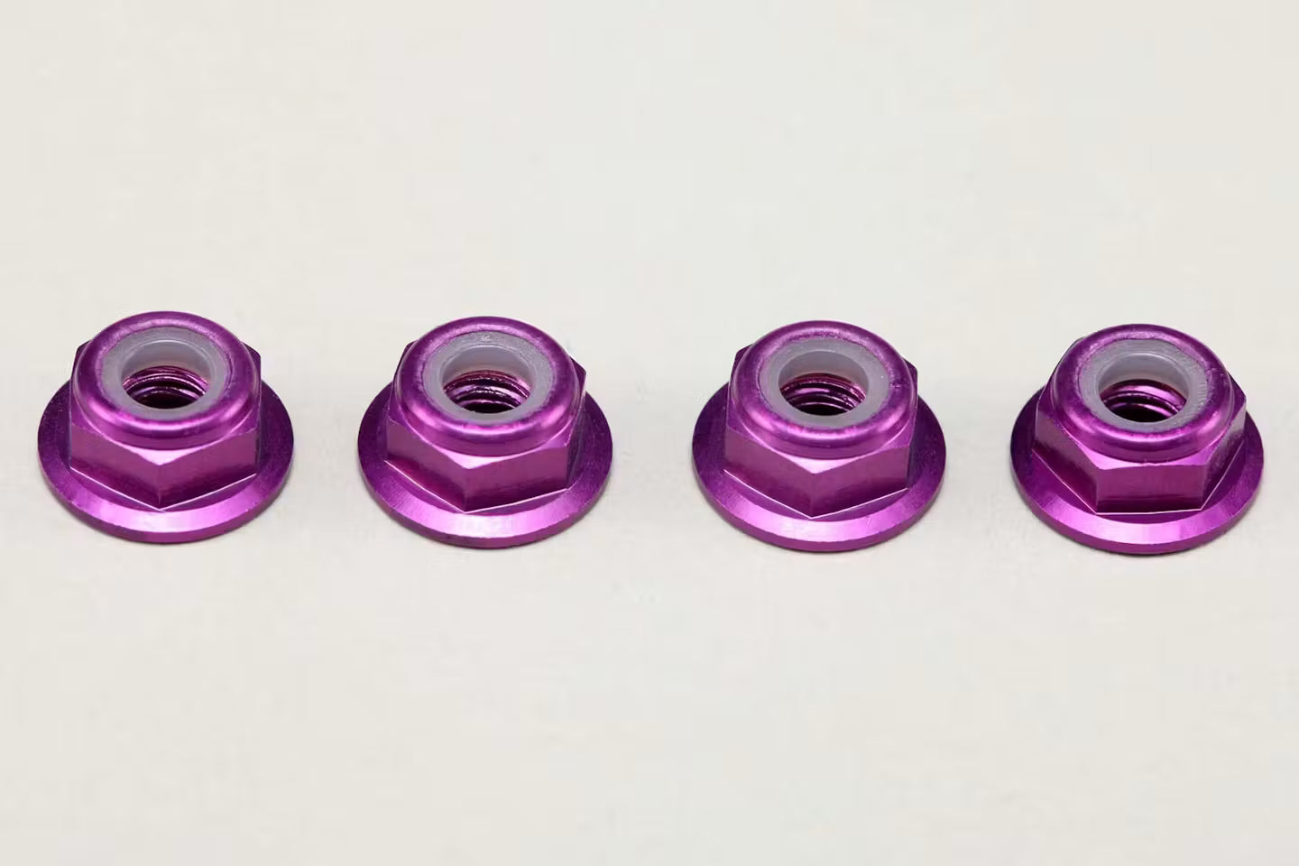 YOKOMO 4MM FLANGE ALLOY NYLON LOCK NUTS - 4PCS - PURPLE - ZC-N4AFLPU