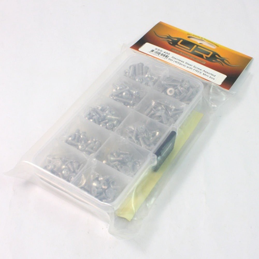 Yeah Racing Stainless Steel Screw Assorted Set (400pcs) with FREE Mini box – SSS-400
