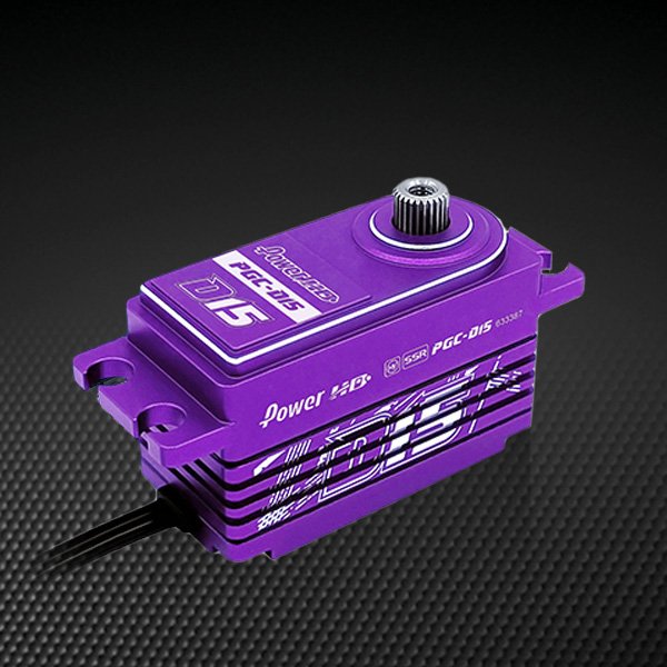 Power D15 Low Profile DRIFT Programmable (0.085s/18.0kg/8.4V) Coreless Servo (Purple) – D15-Purple