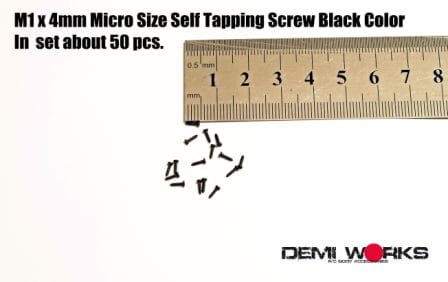 Demi Works M1 x4mm Micro Size Self Tapping Screw Black – DWM1B