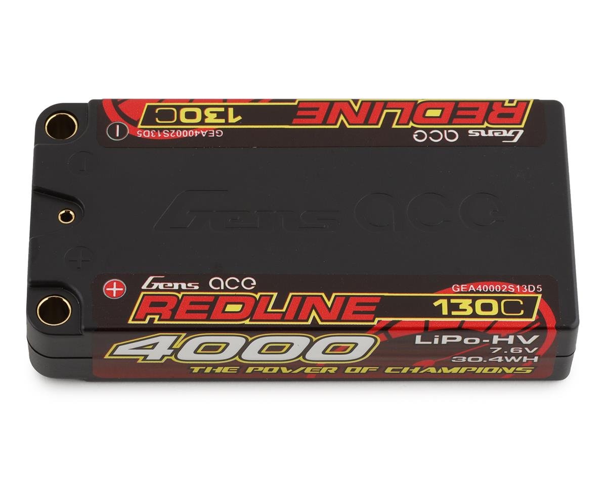 Gens ace Redline V2 Series Shorty 4000mAh 7.6V 2S 130C HV LiPo (5mm, 147g) GEA40002S13D4