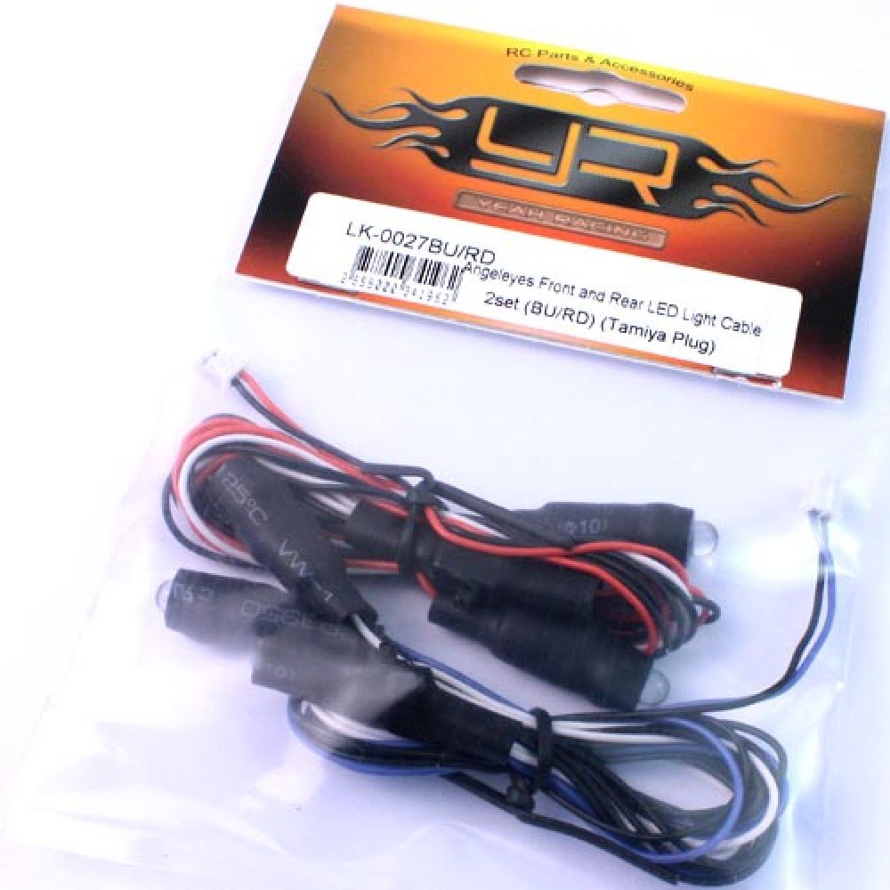 Yeah Racing Angeleyes Front and Rear LED Light Cable 2set (BU/RD) (Tamiya Plug) LK-0027BU/RD