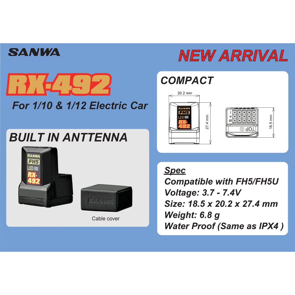 Sanwa RX-492 Receiver-WP-FH5/FH5U – SA107A41383A