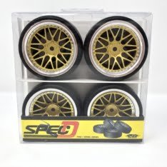 Spec D LS Wheel Offset +6 Gold Silver w/Tire