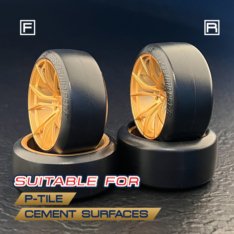 MST PST F/R drift tire (silver HDPE) (F2R2) – 830011